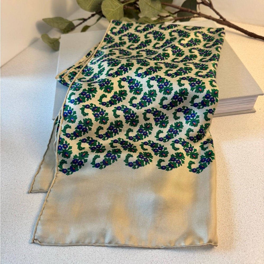 Floral Patterned Silk Scarf